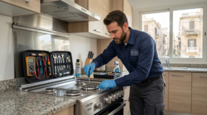 بوتاجاز جليم جاز حديث داخل مطبخ منزلي في الاسكندرية